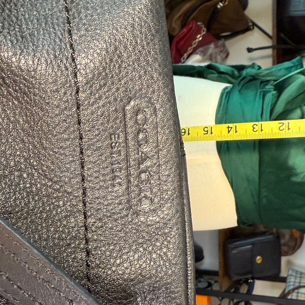 Coach Dark Gray/Black Leather Hobo Shoulder Bag - Picture 4 of 15